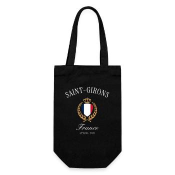 Saint-Girons Frankreich Wappen – Reise Souvenir - Geschenkbeutel für Flaschen - Schwarz - Vorne