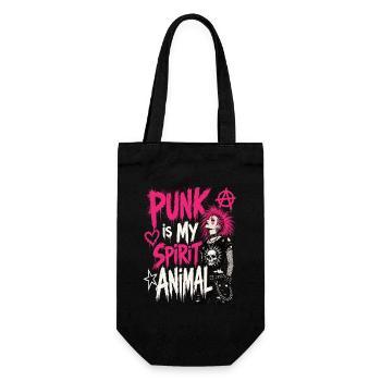 Punk Spirit Animal Spruch Shirt - Geschenkbeutel für Flaschen - Schwarz - Vorne