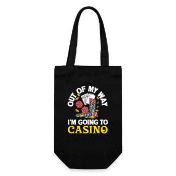Aus Dem Weg Ich Gehe Ins Casino Würfel Poker - Geschenkbeutel für Flaschen - Schwarz - Vorne