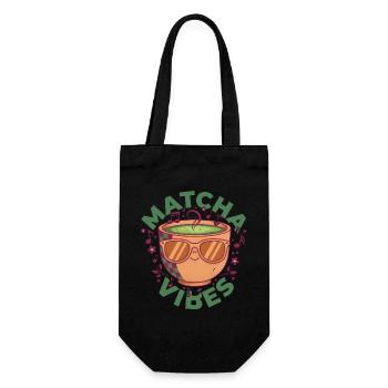 Matcha Vibes Green Tea Matcha Latte Matcha Lover - Gift Bag for Bottles - black - Front