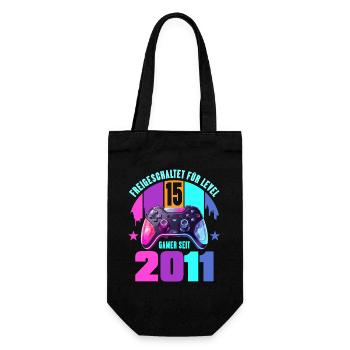 15th Birthday Young Girls - Gift Bag for Bottles - black - Front
