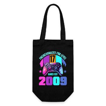 17. Geburtstag Junge Mädchen - Geschenkbeutel für Flaschen - Schwarz - Vorne