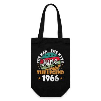 June The Legend 1966 Retro Badge - Geschenkbeutel für Flaschen - Schwarz - Vorne