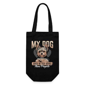 Yorkshire Terrier Yorkie Dog Breed - Gift Bag for Bottles - black - Front