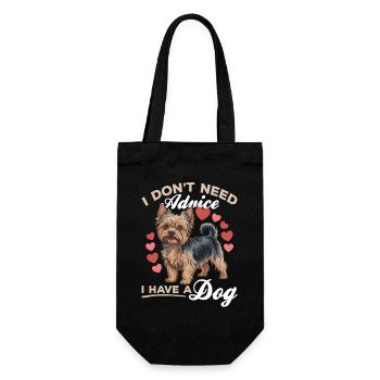 Yorkshire Terrier Yorkie Dog Breed - Gift Bag for Bottles - black - Front