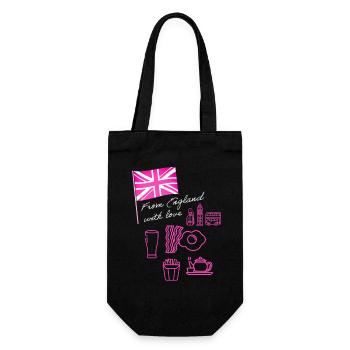 EXANGLIA (Pink + Weißer Text) - Geschenkbeutel für Flaschen - Schwarz - Vorne