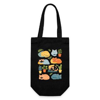 Chats et plantes d’intérieur endormis - Sac à bouteille - noir - Devant