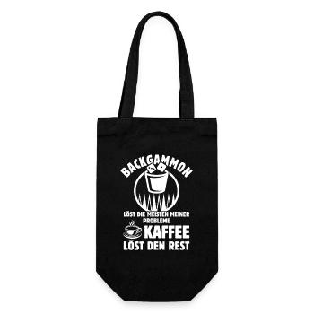 Backgammon löst meine Probleme - Kaffee Spruch - Geschenkbeutel für Flaschen - Schwarz - Vorne