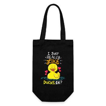 I Really Like Ducks OK Cartoon Duck - Gift Bag for Bottles - black - Front