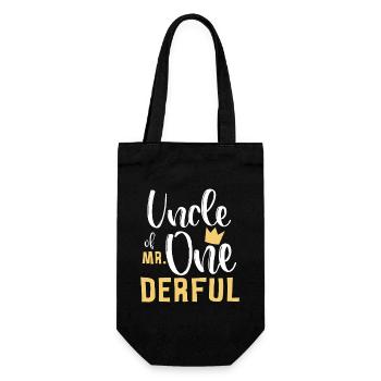 Uncle of One Derful Crown Tee - Gift Bag for Bottles - black - Front