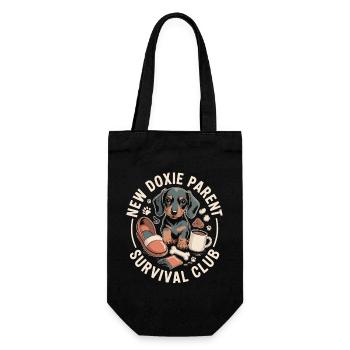 Dackel Survival Club - Geschenkbeutel für Flaschen - Schwarz - Vorne