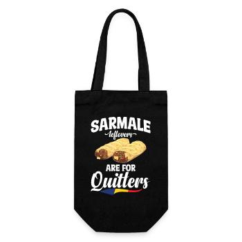 Sarmale-Reste sind für Aufgeber. Rumänischer Snack - Geschenkbeutel für Flaschen - Schwarz - Vorne