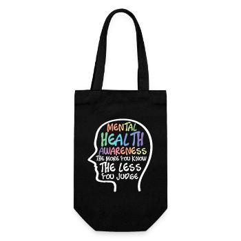 Mental Health Awareness: Less Judgment - Gift Bag for Bottles - black - Front