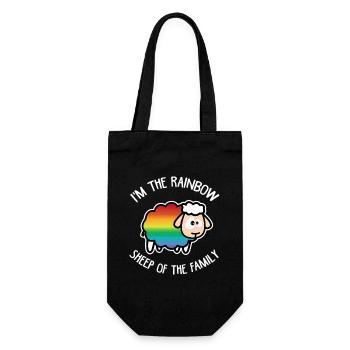 Rainbow Sheep of the Family - Gift Bag for Bottles - black - Front