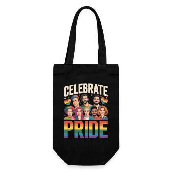 Celebrate Pride LGBTQ Regenbogen - Geschenkbeutel für Flaschen - Schwarz - Vorne