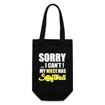 Niece Has Softball – Sorry I Cant - Gift Bag for Bottles - black - Front
