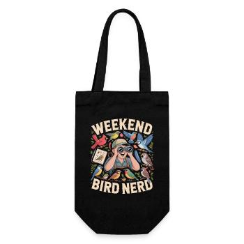 Weekend Bird Nerd Vogelbeobachter - Geschenkbeutel für Flaschen - Schwarz - Vorne