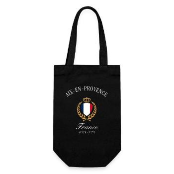 Aix-en-Provence Frankreich Wappen – Reise Souvenir - Geschenkbeutel für Flaschen - Schwarz - Vorne