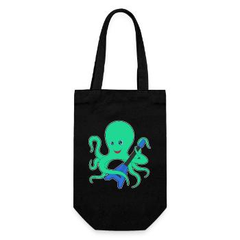 Octopus Musician Guitar Music - Gift Bag for Bottles - black - Front