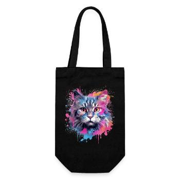 Chat américain à queue bobtail Art coloré - Sac à bouteille - noir - Devant