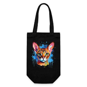 Abyssinian Cat  Splash Art Colorful Graphic - Gift Bag for Bottles - black - Front