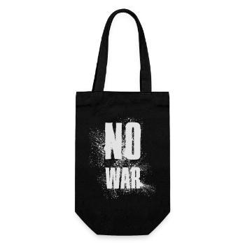 PAS DE GUERRE – Déclaration pour la paix contre la guerre - Sac à bouteille - noir - Devant
