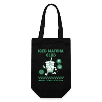 Iced Matcha Club Matcha Power Positivity Funny - Gift Bag for Bottles - black - Front