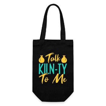 Gifts For Pottery Makers Talk Klin-Ty To Me - Geschenkbeutel für Flaschen - Schwarz - Vorne