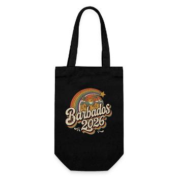 Barbados 2026 Beach Retro - Gift Bag for Bottles - black - Front