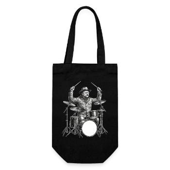 Theodore Roosevelt plays drums - Gift Bag for Bottles - black - Front