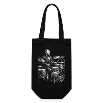 Ulysses S. Grant plays drums - Gift Bag for Bottles - black - Front