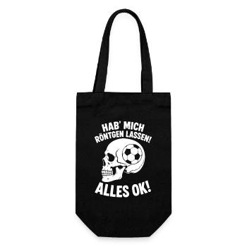 Fußball im Kopf Röntgen Humor Shirt - Geschenkbeutel für Flaschen - Schwarz - Vorne