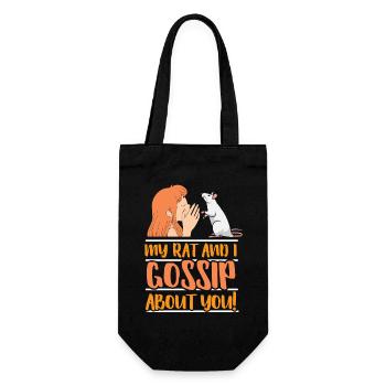 Rat, house rat, rat owner, rat lover - Gift Bag for Bottles - black - Front