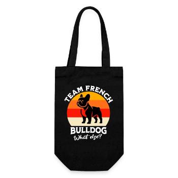 Team French Bulldog - Gift Bag for Bottles - black - Front
