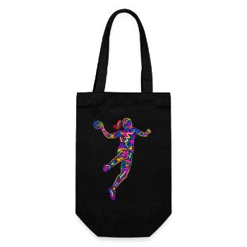 Handball Women Handball Player Colorful Handball Player - Gift Bag for Bottles - black - Front