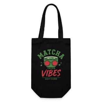 Matcha Vibes Quality Tea Drink Green Matcha Latte - Gift Bag for Bottles - black - Front