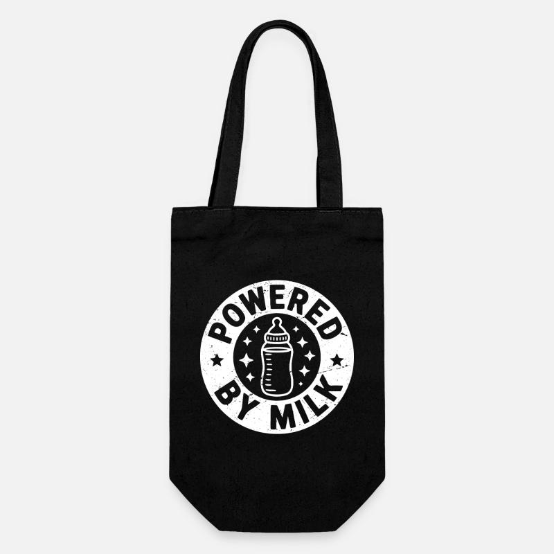 powered by milk - Geschenkbeutel für Flaschen - Schwarz