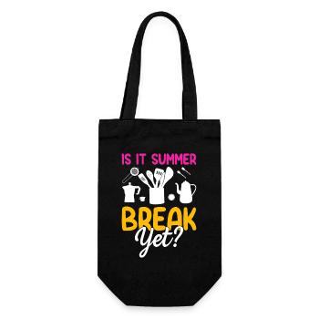 Summer break already? Kitchen motif - Gift Bag for Bottles - black - Front