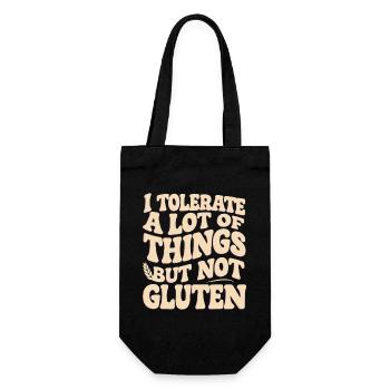 Gluten No, Tolerance Yes Shirt - Gift Bag for Bottles - black - Front
