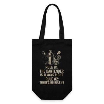 Bartender Always Right - Gift Bag for Bottles - black - Front