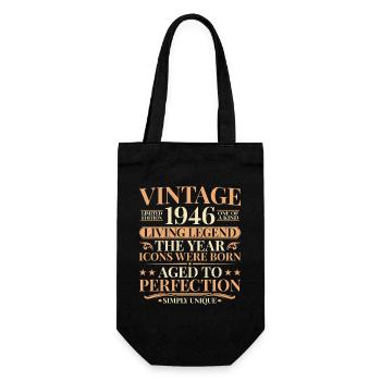 Living Legend 1946 – 80th Birthday Retro - Gift Bag for Bottles - black - Front