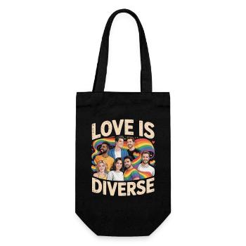 L’amour est une fierté diverse, arc-en-ciel - Sac à bouteille - noir - Devant
