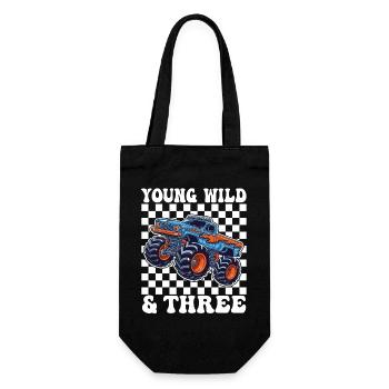 Young Wild & Three Monster Truck - Geschenkbeutel für Flaschen - Schwarz - Vorne