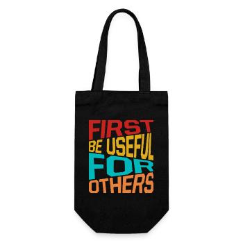 Citation d’un travailleur social d’abord : être utile aux autres - Sac à bouteille - noir - Devant