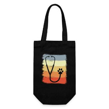 Stethoscope Drawing - Gift Bag for Bottles - black - Front