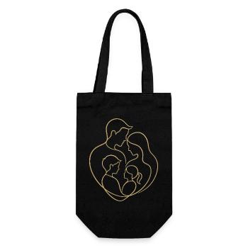 Family United in Heart - Father's Day Mother's Day Gift - Gift Bag for Bottles - black - Front