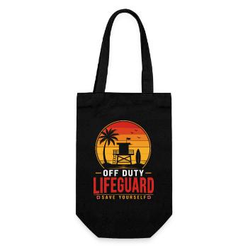 Off Duty Lifeguard Sonnenuntergang - Geschenkbeutel für Flaschen - Schwarz - Vorne