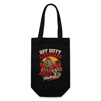 Off-Duty Lifeguard Strandhumor - Geschenkbeutel für Flaschen - Schwarz - Vorne