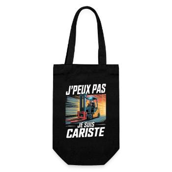 T-Shirt Humour Cariste Chariot Élévateur Cadeau - Sac à bouteille - noir - Devant