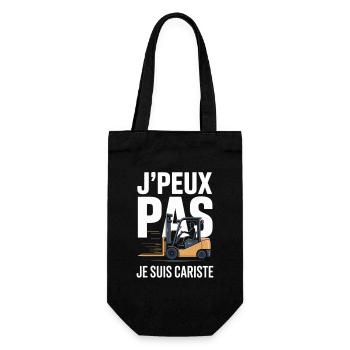 T-Shirt Cariste Humour J’Peux Pas Je Suis Cariste - Sac à bouteille - noir - Devant
